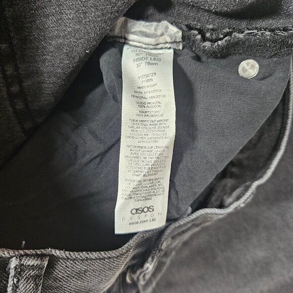 ASOS Design Black Jeans Men's Size 30/30 Button Fly - Picture 7 of 8